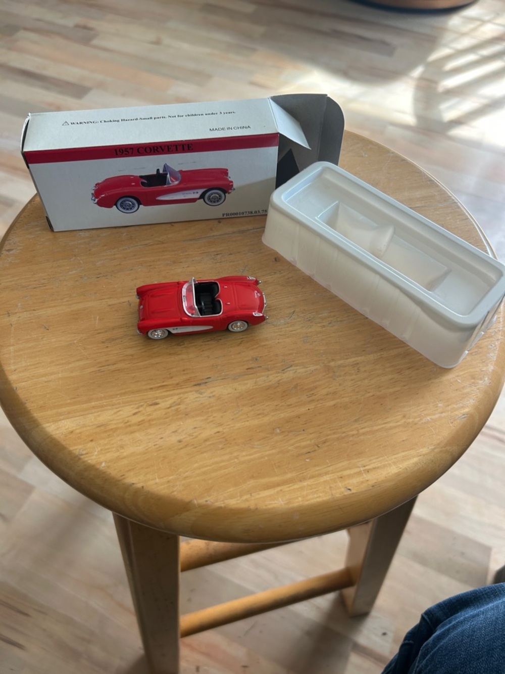 Red 1957 Corvette Die-Cast Toy Car - Brand Not Visible
